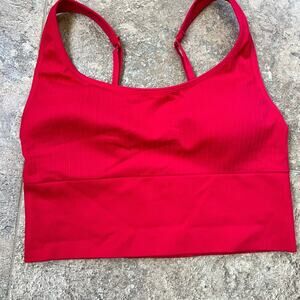 PINK Victorias Secret, adjustable, padded bra crop top, women's size S-M, red